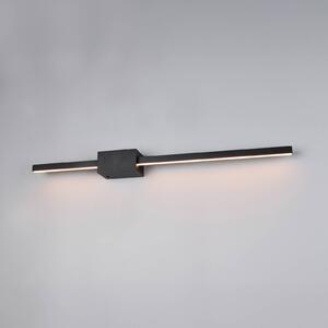 Trio Lighting LED nástěnné světlo Cassino, matná černá, šířka 70 cm, kov, stmívatelný, Černá, Obývací pokoj / jídelna, kov, Moderní
