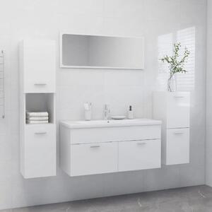 Set koupelnového nábytku bílý s vysokým leskem dřevotříska