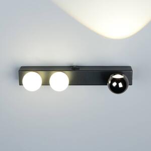 Trio Lighting LED nástěnné světlo Arpino černé, šířka 30 cm, kov, 3 svítidla., stmívatelný, Černá, Obývací pokoj / jídelna, kov, Moderní