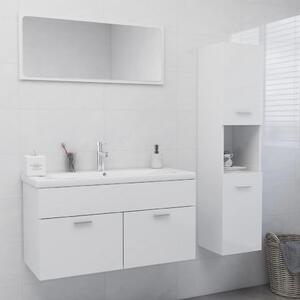 Set koupelnového nábytku bílý s vysokým leskem dřevotříska