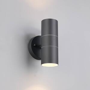 Trio Lighting Venkovní nástěnné svítidlo Turia, antracitová, výška 16 cm, kov, stmívatelný, Černá, Hliník, Moderní