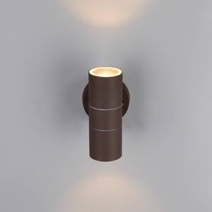 Trio Lighting Venkovní nástěnné svítidlo Turia, barva rez, výška 16 cm, kov, stmívatelný, Hnědá / rez, Hliník, Moderní
