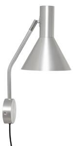 FRANDSEN Nástěnné světlo Lyss, hliníkové, zástrčka, 42 cm, E27, Hliník / šedá / zinek, Obývací pokoj / jídelna, Hliník, Design