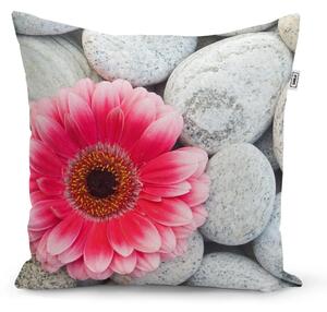 Sablio Polštář Gerbera na kamenech - 40x40 cm