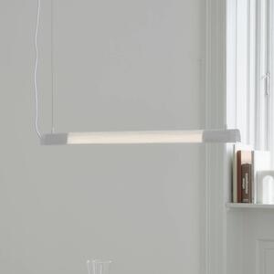 GEJST závěsné světlo Radent, bílé, délka 70 cm, G13 LED, Bílá / opál, Obývací pokoj / jídelna, kov