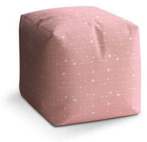 Sablio Taburet Cube Hvězdy a tečky na provázku - 40x40x40 cm