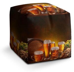 Sablio Taburet Cube Sklenice s pivem - 40x40x40 cm