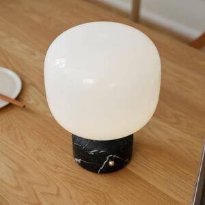 GEJST LED stolní lampa na baterie Meemo, černý mramor, sklo, USB, stmívatelný, Černá, Obývací pokoj / jídelna, Sklo