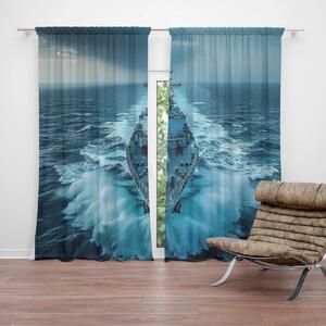 Sablio Závěs Válečná loď prorážející oceán: 2ks 140x250cm