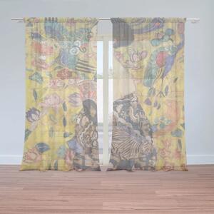 Sablio Záclony Dáma s vějířem - Gustav Klimt: 2ks 150x250cm