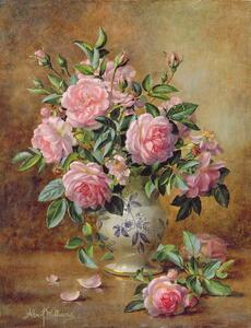 Albert Williams - Obrazová reprodukce A Medley of Pink Roses, (30 x 40 cm)