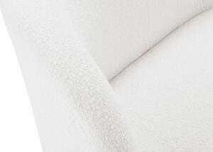 Bílá látková dvoumístná pohovka MICADONI Saamit 126 cm