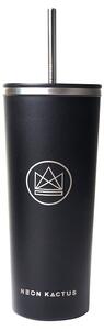 Designový nerez pohár, 710 ml, Neon Kactus, černý