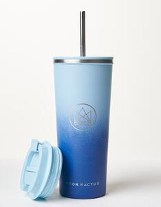 Designový nerez pohár, 710ml, Neon Kactus, modro/modrý