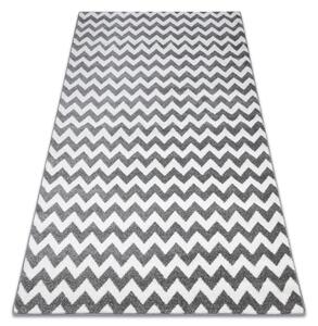 Koberce Łuszczów Kulatý koberec SKETCH - F561 Cik cak, šedo bílá 80x150 cm