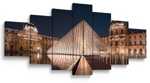 Obraz - Louvre v noci (210x100 cm)