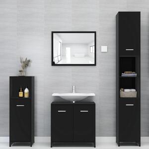 4dílný set koupelnového nábytku černý dřevotříska