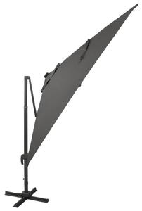 Konzolový slunečník s tyčí a LED světly antracitový 300 cm