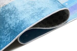 Makro Abra Dětský kusový koberec vhodný k praní BAMBINO 2654 Zámek Princezna Víla protiskluzový modrý krémový Rozměr: 140x200 cm