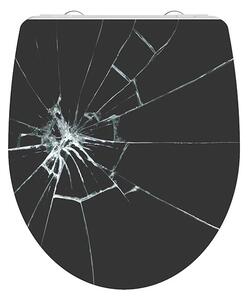 Eisl Sanitär WC prkénko Duroplast Soft Close Broken Glas High Gloss 82585
