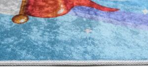 Makro Abra Dětský kusový koberec vhodný k praní BAMBINO 2654 Zámek Princezna Víla protiskluzový modrý krémový Rozměr: 120x170 cm