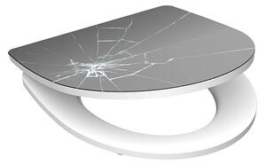Eisl Sanitär WC prkénko Duroplast Soft Close Broken Glas High Gloss 82585