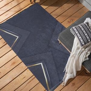 Makro Abra Moderní kusový koberec BLACK and GOLD 09 Geometrický protiskluzový černý zlatý Rozměr: 80x150 cm