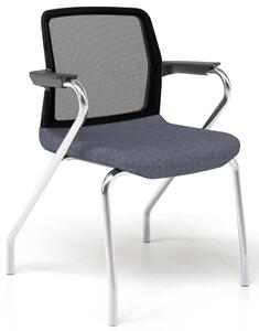 NARBUTAS - Židle WIND SWA004 s černým rámem a chromovanou podnoží