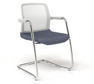 NARBUTAS - Židle WIND SWA124 s bílým rámem a chromovanou podnoží