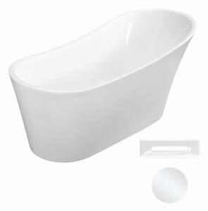 Besco Akrylátová volně stojící vana Calima 170x74 Barva: Bílá, Rozměry (cm): 170x74, Typ a barva výpustě: Click-Clack s přepadem, bílá