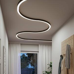 Paulmann LED osvětlení lišta Linion, černá, 90° ohyb, 3 000 K, stmívatelný, Černá, Obývací pokoj / jídelna, Hliník, Moderní