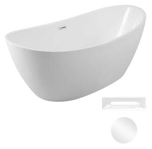 Besco Akrylátová volně stojící vana Ayla 170x80 Barva: Bílá, Rozměry (cm): 170x80, Typ a barva výpustě: Click-Clack s přepadem, bílá