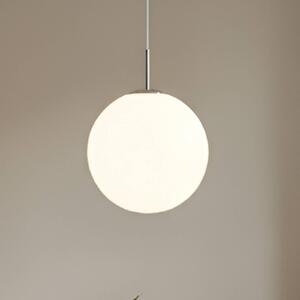 Lindby Závěsné svítidlo Marike, Ø 35 cm, bílé, sklo, globus, E27, stmívatelný, Bílá / opál, Obývací pokoj / jídelna, Sklo, Moderní, Koule