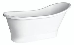 Besco Volně stojící vana z litého mramoru Gloria 150x67 (160x67,5) Barva: Bílá, Rozměry (cm): 150x67, Typ a barva výpustě: Click-Clack standard, chrom