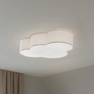 TK Lighting Stropní světlo Cloud, béžové, délka 63 cm, textil, mrak, E27, stmívatelný, Krémová / jantar, Dětský pokoj, Textil / tkanina / hedvábí, Young lifestyle