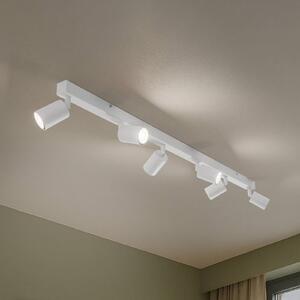 TK Lighting Stropní bodové světlo Top, bílé, 127 cm, 6-ramenné, kov, GU10, stmívatelný, Bílá / opál, Obývací pokoj / jídelna, kov, Moderní