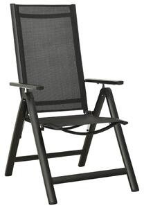 Skládací zahradní židle 2 ks textilen a hliník černé