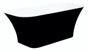 Besco Volně stojící vana z litého mramoru Assos S-Line BW Matt 160x70 Barva: Bílá/černá, Rozměry (cm): 160x70, Typ a barva výpustě: Click-Clack standard, chrom