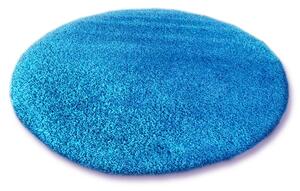 Koberce Łuszczów Kulatý koberec SHAGGY 5 cm modrý kruh 100 cm