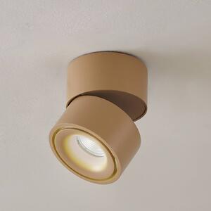 Arcchio LED stropní bodové světlo Rotari, hnědé, 1-flg., 8,9W, stmívatelný, Hnědá / rez, Chodba, Hliník, Moderní