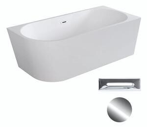 Besco Akrylátová volně stojící rohová vana Zoya 150x75 (170x80) bílá Rozměry (cm): 170x80, Typ a barva výpustě: Click-Clack s přepadem, chrom, Orientace: Pravá