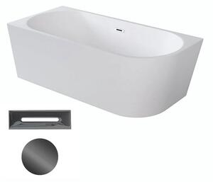 Besco Akrylátová volně stojící rohová vana Zoya 150x75 (170x80) bílá Rozměry (cm): 170x80, Typ a barva výpustě: Click-Clack s přepadem, grafit, Orientace: Levá