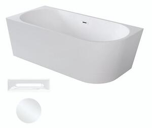 Besco Akrylátová volně stojící rohová vana Zoya 150x75 (170x80) bílá Rozměry (cm): 150x75, Typ a barva výpustě: Click-Clack s přepadem, bílá, Orientace: Levá