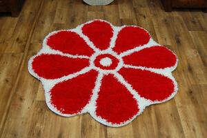Koberce Łuszczów Koberec SHAGGY GUSTO Květina C300 červená kruh 100 cm