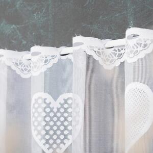 Dekorační metrážová vitrážová záclona LOVE bílá výška 50 cm MyBestHome