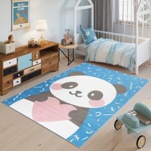 Makro Abra Dětský kusový koberec JOLLY DY98E Medvídek Panda modrý Rozměr: 300x400 cm