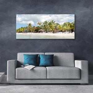 Akrylový obraz Pláž Palma Stromy Krajina 125x50 cm
