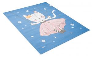 Makro Abra Dětský kusový koberec JOLLY DY95B Kočička modrý Rozměr: 200x300 cm