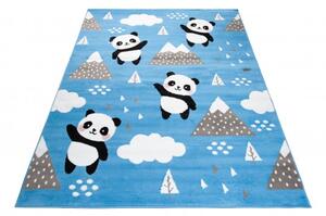 Makro Abra Dětský kusový koberec JOLLY DZ03B Medvídci Panda Hory modrý Rozměr: 80x150 cm