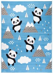Makro Abra Dětský kusový koberec JOLLY DZ03B Medvídci Panda Hory modrý Rozměr: 140x200 cm
